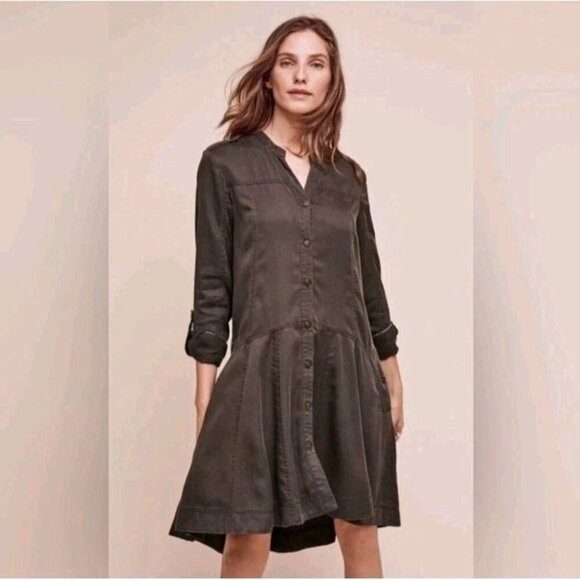 Anthropologie Holding Horses Mariona Shirt Dress Gray Size 6 - Picture 1 of 7